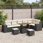 vidaXL Ensemble de canapé de jardin 9 Pièces Noir polyrotin