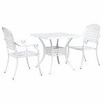 vidaXL Ensemble de tables de jardin 3 Pièces Blanc 80 x 80 x 75 cm