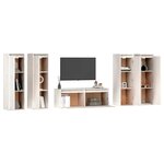 vidaXL Meubles TV 5 Pièces Blanc Bois massif de pin