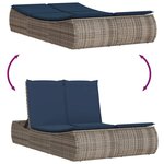 vidaXL Chaise longue double avec coussins gris résine tressée