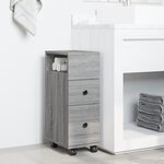vidaXL Meuble étroit de salle de bain à roulettes sonoma gris
