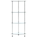vidaXL Étagère 4 niveaux Transparent 30x30x100 cm Verre trempé