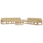 vidaXL Ensemble de canapés d'extérieur 9 pc Blanc et Beige Polyester