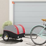 vidaXL Remorque de vélo noir et rouge 45 kg fer