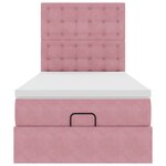 vidaXL Cadre de lit ottoman avec matelas rose 80x200 cm velours