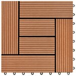 vidaXL Carreaux de terrasse 30x30 cm 11 Pièces Marron WPC 1 m2