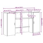vidaXL Bureau de réception blanc 180x50x103 5 cm bois d'ingénierie