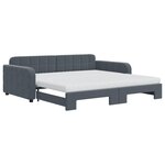 vidaXL Lit de jour et gigogne et matelas gris foncé 100x200 cm velours