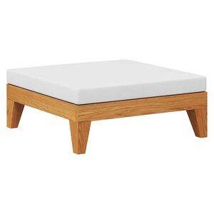 vidaXL Repose-pied sectionnel avec coussin blanc crème Bois d'acacia