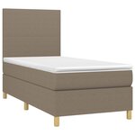 vidaXL Sommier à lattes de lit avec matelas Taupe 90x190 cm Tissu