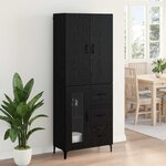 vidaXL Haut Armoire Chêne noir 69 5 x 34 x 180 cm Bois d'ingénierie