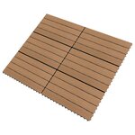 vidaXL Carreaux de terrasse 6 Pièces WPC 60x30 cm 1 08 m² Marron