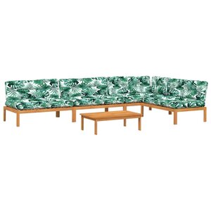 vidaXL Salon palette de jardin avec coussins 5Pièces bois d'acacia massif