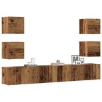 vidaXL Meubles TV muraux 6 Pièces vieux bois bois d'ingénierie