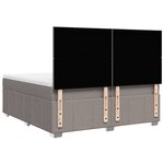 vidaXL Sommier à lattes de lit avec matelas Taupe 200x200 cm Tissu