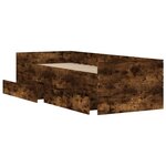 vidaXL Cadre de lit avec tiroirs chêne fumé 90x190 cm