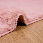 vidaXL Tapis en Fourrure Synthétique de Lapin Olite Rose 60 x 110 cm