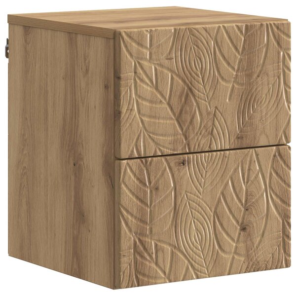 vidaXL Cabinet de chevet mural Chêne artisanal 34 5 x 33 x 40 cm