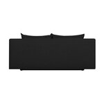 Banquette convertible 3 places avec coffre de rangement - Tissu Noir - 187 x 91 x 82 cm - TEIJO