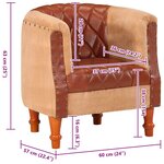 vidaXL Chaise cabriolet marron cuir véritable bois de manguier massif