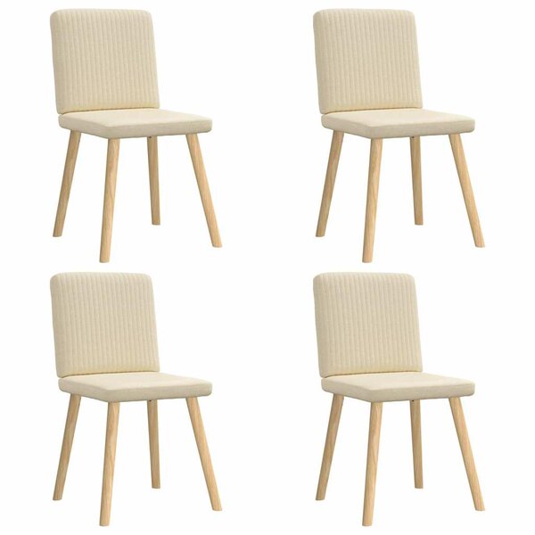 vidaXL Chaises à manger lot de 4 crème tissu