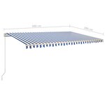 vidaXL Auvent automatique capteur de vent et LED 5x3 m Bleu et blanc