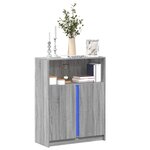 vidaXL Buffet avec LED sonoma gris 77x34x100 cm bois d'ingénierie