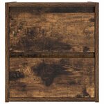 vidaXL Table de chevet murale chêne fumé 38x34x40 cm
