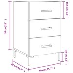 vidaXL Table de chevet blanc 40x40x66 cm bois d'ingénierie