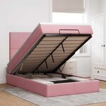 vidaXL Cadre de lit ottoman avec matelas rose 120x190 cm velours