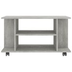 vidaXL Meuble TV et roulettes Gris béton 80x40x40 cm bois d'ingénierie