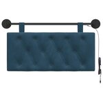 vidaXL Tête de lit suspendue Avec lumière LED Bleu Velours