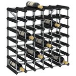 vidaXL Casier à bouteilles pour 42 bouteilles Noir Bois de pin solide