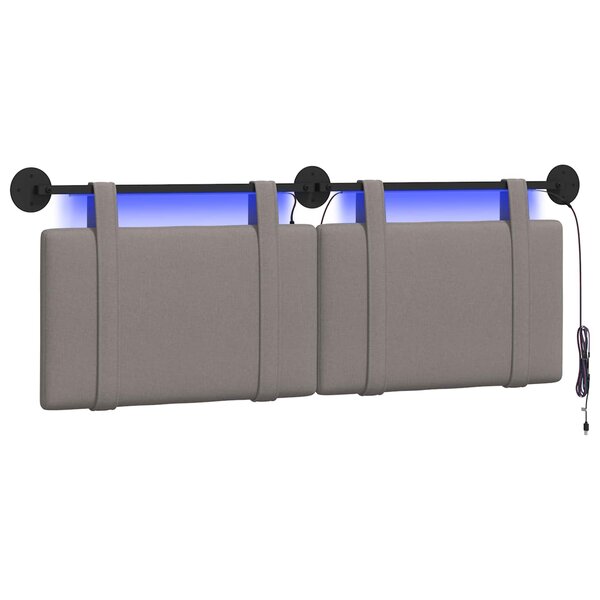 vidaXL Tête de lit suspendue Taupe Tissu