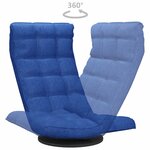 vidaXL Chaise de sol pivotante Bleu Tissu