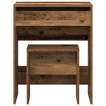 Coiffeuse avec Miroir Bois Vieilli en Bois Ingénierie