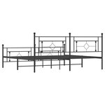 vidaXL Cadre de lit métal sans matelas avec pied de lit noir 200x200cm