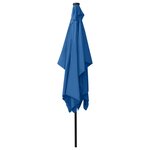 vidaXL Parasol de jardin avec LED et mât en acier bleu azuré 2x3 m