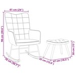 vidaXL Chaise à bascule avec tabouret en velours gris clair