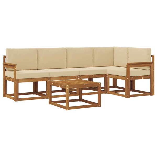 vidaXL Ensemble de canapés d'extérieur 6 Pièces Naturel et Beige