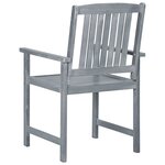 vidaXL Chaises de jardin avec coussins 2 Pièces Gris Bois d'acacia massif