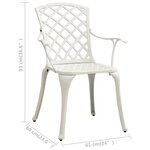 vidaXL Ensemble de bistro 5 Pièces Aluminium coulé Blanc