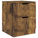 vidaXL Table de chevet chêne fumé 40x40x50 cm bois d'ingénierie
