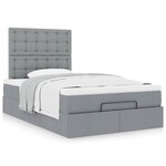 vidaXL Cadre de lit ottoman et matelas gris clair 120x200 cm tissu
