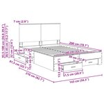 vidaXL Cadre de lit avec tiroir Blanc 140 x 200 cm Bois d'ingénierie