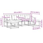 vidaXL Ensemble de canapés d'extérieur 6 Pièces Blanc et Beige