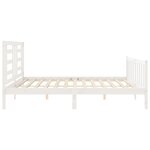 vidaXL Cadre de lit avec tête de lit blanc Super King Size bois massif