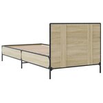 vidaXL Cadre de lit chêne sonoma 90x200 cm bois d'ingénierie et métal