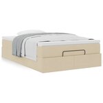 vidaXL Cadre de lit ottoman avec matelas crème 120x190 cm tissu
