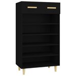 vidaXL Armoire à chaussures Noir 60x35x105 cm Bois d'ingénierie